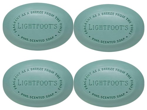Perdy Good Lightfoot's Pine Soap for Men (Set of 4 Bars) All Natural Pine Scented Mens Athletic Soap for Body or Hands