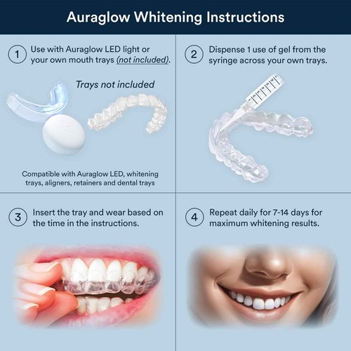 Auraglow 44% Gel and Teeth Whitening Trays