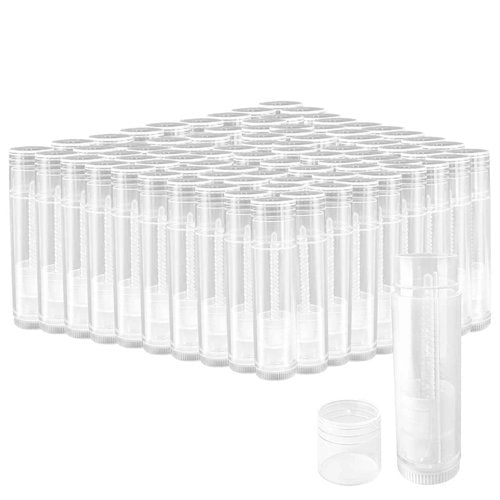 Zenihol Empty Lip Balm Tubes for DIY Lipstick with Leak-proof Caps, 100-Pack Lip Balm Containers BPA Free, Black