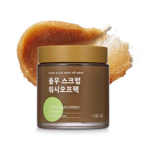 NEAF NEAF Yulmu Scrub Wash-Off Pack, Gently Exfoliates the Skin/Pore Cleansing and Hydrating with Sucrose & Honey Extract, Clear Complexion, Korean Skincare for All Skin Types (4.23 oz/120 g)