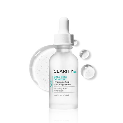 ClarityRx Daily Dose of Water Hyaluronic Acid Serum for Face, Natural, Plant-Based Daily Anti Aging Hydrating Serum Treatment for Dry, Dull Skin, No Parabens, All Skin Types