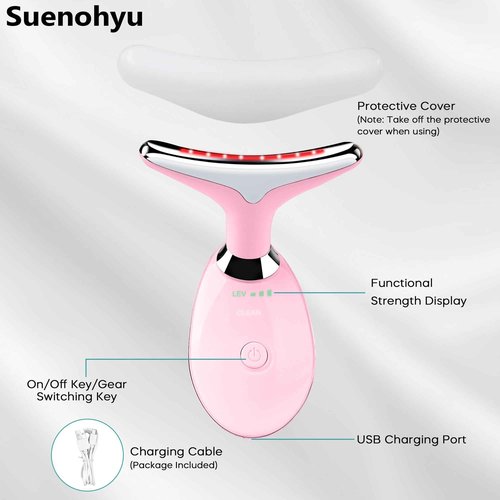 Facial Massager, Portable Face Neck Massager Wand for Skin Care(Light Pink)
