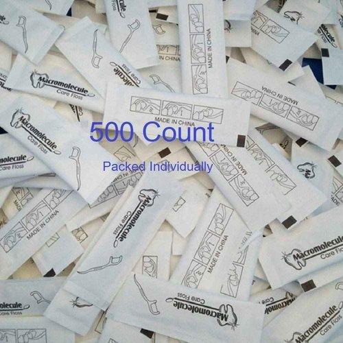 Ai-Fun Each Individually Wrapped Teeth Cleaning Macromolecule Care Floss Travel Hotel Restaurant Dental Floss (500)