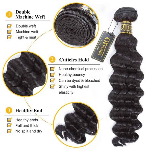 QTHAIR 16A Peruvian Virgin Hair Loose Wave 18 inch 100g 100% Unprocessed Loose Deep Wave Peruvian Human Hair Weave 1Bundle 100g Natural Color