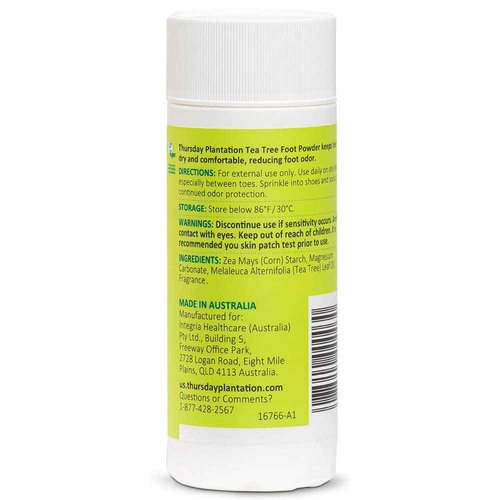 Thursday Plantation Tea Tree Foot Powder, Helps Prevent Foot Odor and Sweat, 3.5 Ounces