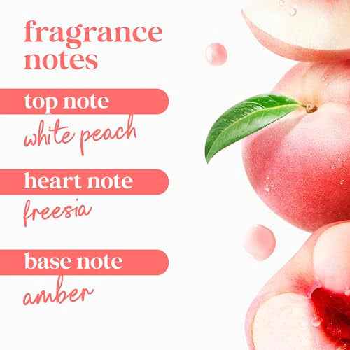 Dove Body Wash 3 Count Rebalance White Peach & Rice Milk For 24hr Lotion-Soft Skin Moisturizing Skin Cleanser with No Sulfates No Parabens