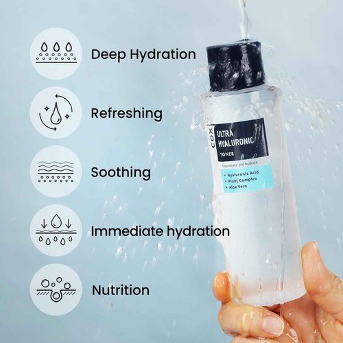 coxir Ultra HYALURONIC Acid Toner | HYDRATION-14-Complex| Hydrating, Smoothing, Calming, Moisturizing, Paraben Free, Cruelty Free, Korean Skin Care [150ml/5.07 fl.oz.] (Pack of 2)