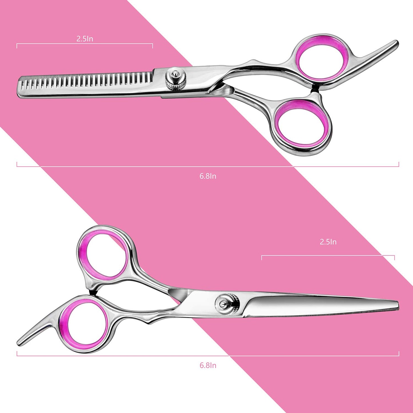 Hair Cutting Scissors Thinning Shears- Fcysy Professional Barber Sharp Hair Scissors Hairdressing Shears Kit with Haircut Accessories in Leather Case for Cutting Styling Hair for Women Men Pet- 7 Pcs