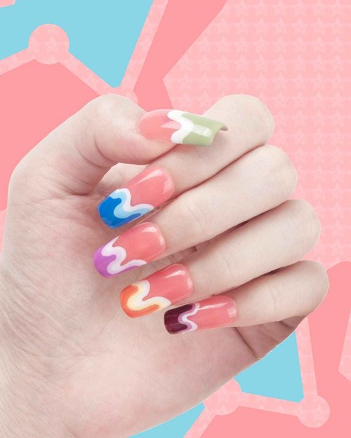 Gelike EC Medium Square Soft Gel Full Cover Tips Kit with 6 in 1 Nail Glue Gel