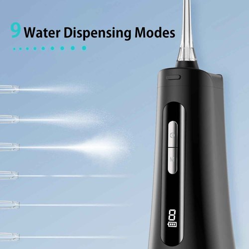 Water Dental Flosser for Teeth, Portable Cordless Oral Irrigator with 4 Modes 9 Intensities, Rechargeable IPX7 Waterproof Water Flosser, Travel Water Dental Picks for Cleaning