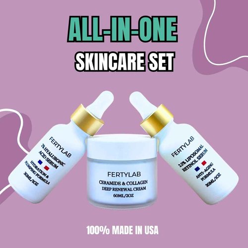Profesional Skincare Set – Complete Skin Booster Kit - Pure Retinol - Hyaluronic Acid - Moisturizer with ceramide and Collagen - set completo para la piel de la cara - todo en uno para tu piel .