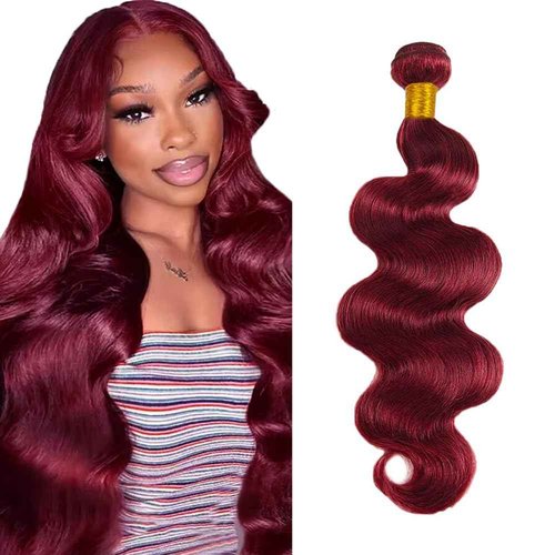 Red Human Hair Bundles Dark Burgundy Body Wave Bundles 99j Human Hair Bundle 18 inch Burgundy Bundle