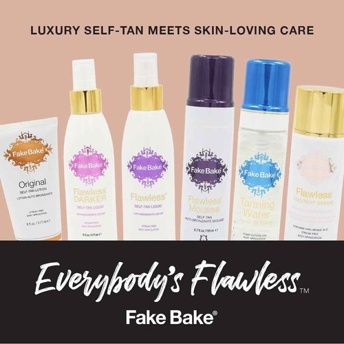 Fake Bake Flawless Coconut Sunless Tanning Serum with Hyaluronic Acid Lightweight Illuminating Face & Body Gradual Self Tanner - Hydrating & Rejuvenating Skin Care for Women & Men - 5 oz