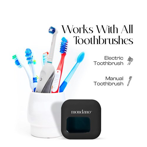 Mondano UV-C Toothbrush Sanitizer and Holder, Toothbrush Case - Manual/Electric Toothbrush Cover for Any Toothbrush Head - Rechargeable Toothbrush Travel Case, Tooth Brush Cover Cap for Home