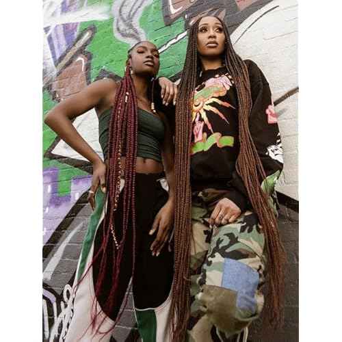 MULTI-PACK DEAL 3PACK! Janet Collection Nala Tress 3X EZ SPLIT Pre-Sectioned Pre-Stretched Braid Knotless Extremely light weight 36Inch 9Bundles (36¡±, COLOR #1B)