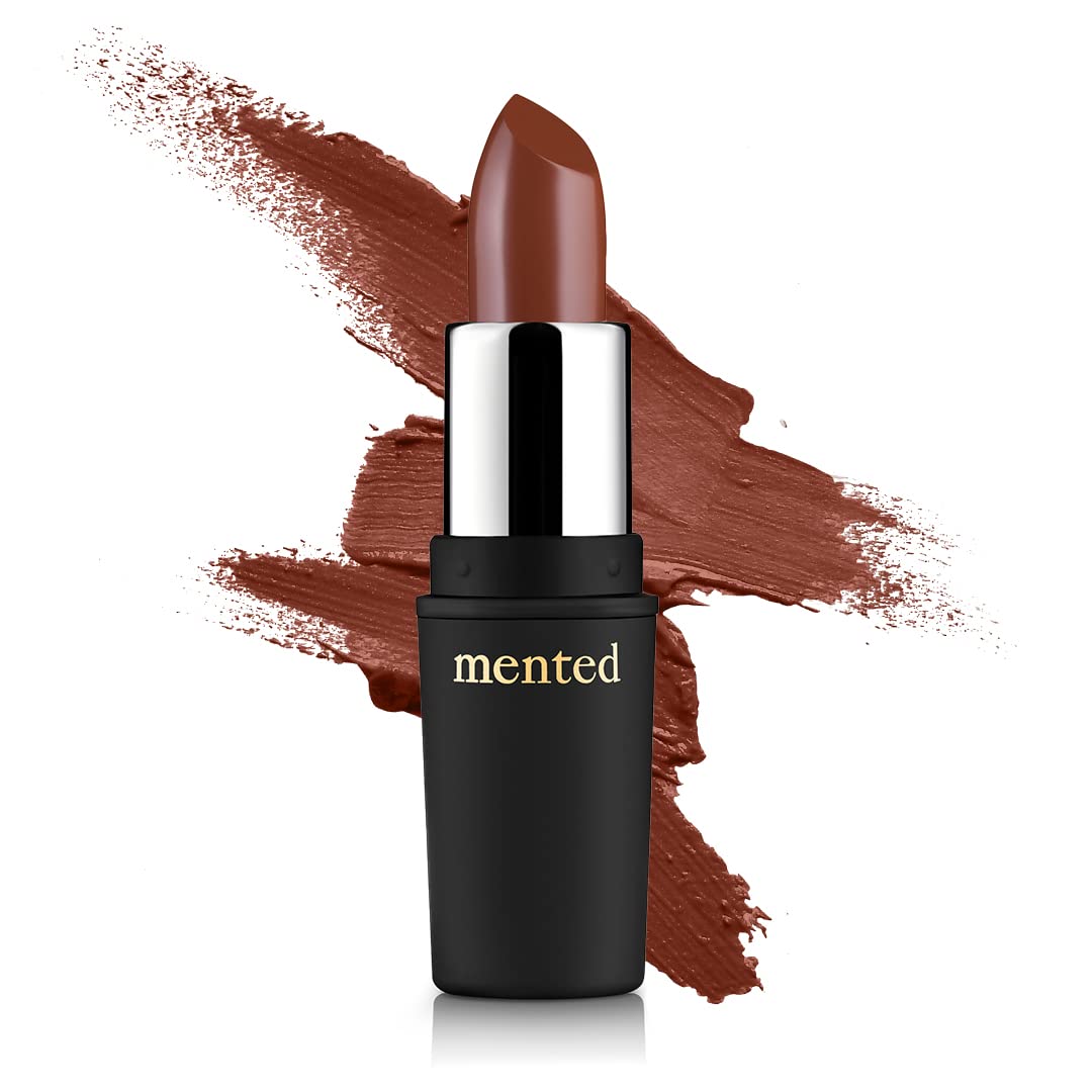 Mented Cosmetics | Semi Matte Nude Lipstick, Foxy Brown | Vegan, Paraben-free, Cruelty-free | Red and Brown, Dark, Long Lasting Lipstick