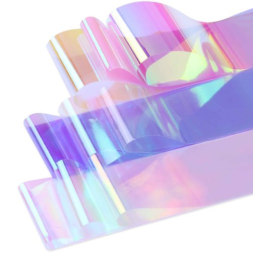 Kikonoke Aurora Glass Paper Nail Art Sticker 10 Sheets Gradient Laser Broken Glass Paper Nail Decals Reflective Mirror Design Cellophane Nail Supplies for Girls Women DIY Nail Art Decoration