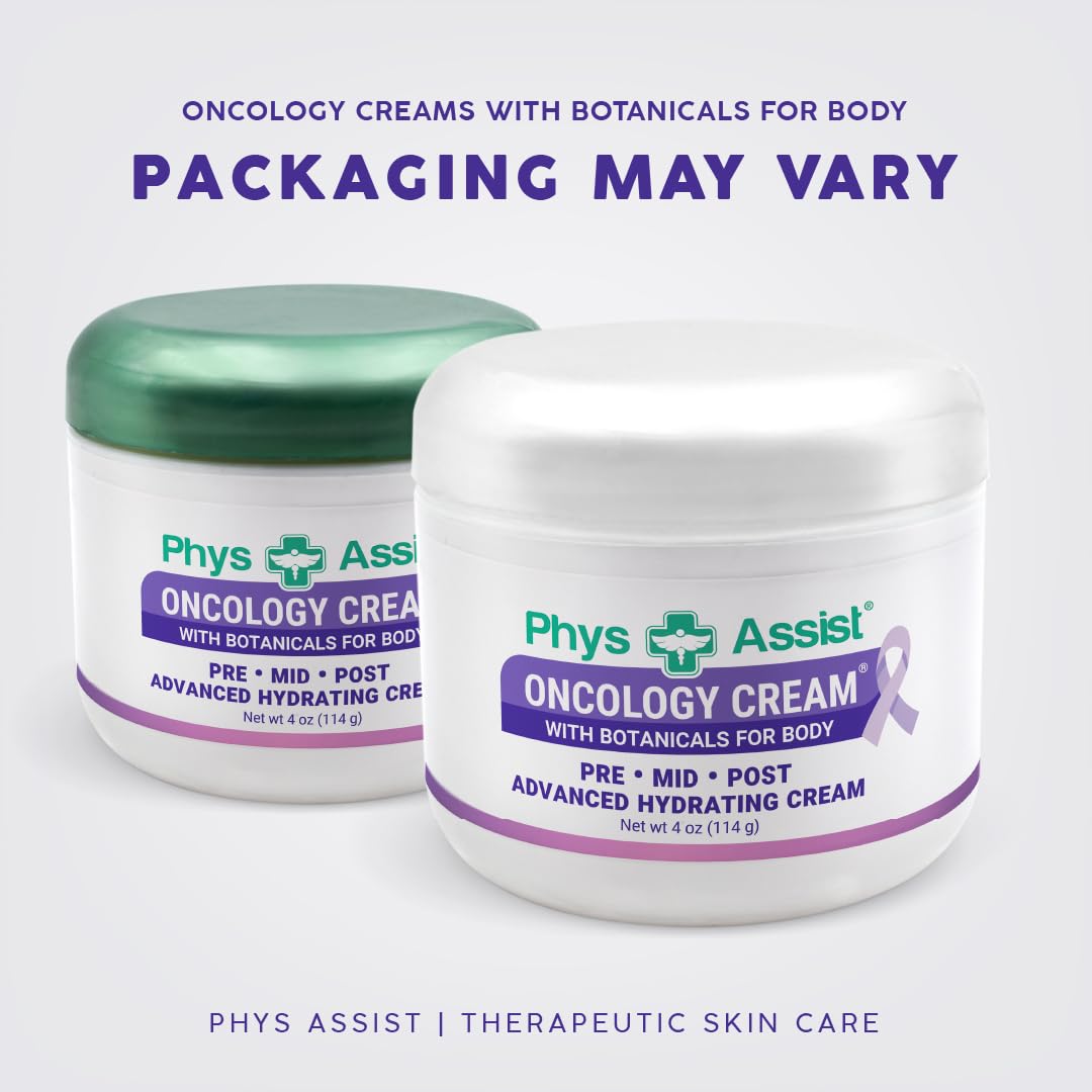 PhysAssist - Oncology Body Cream with Botanicals, 4 oz. Soothing and Hydrating to Stressed Skin. Made with Oils of Lavender, Calendula, and Peppermint. Non-Irritant, Clinically Tested.