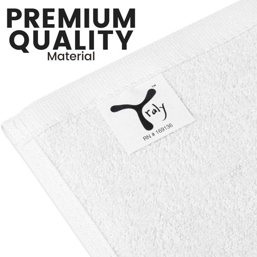 YRALY Cotton Washcloths Bulk (60 Pack) - 100% Ring Spun Cotton, Premium Quality Face Cloths, Highly Absorbent and Soft Fingertip Towels, Wash Cloths (12x12 inch, White)
