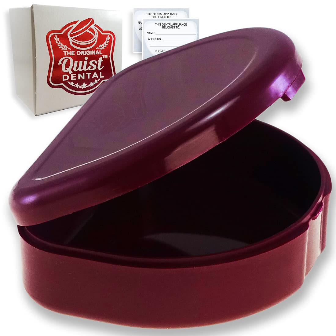 QUIST (TM) Solid Orthodontic Retainer Case (Merlot)