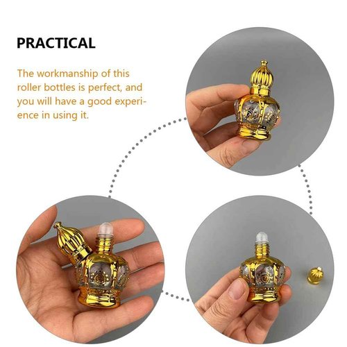 Lurrose Essential Oil Roller Bottles, Arabic Perfume Empty Bottles, Travel Mini Arabic Bottle
