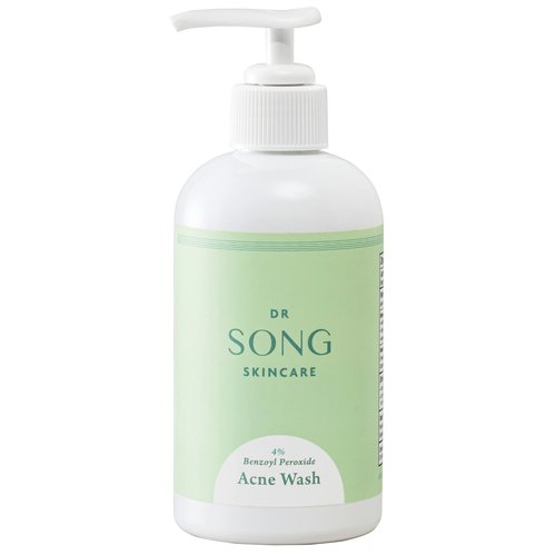 Dr Song Benzoyl Peroxide Wash 4% with Hyaluronic Acid Acne Treatment: Acne Face Wash & Body Wash Korean Skincare (4% Benzoyl Peroxide - 8oz)