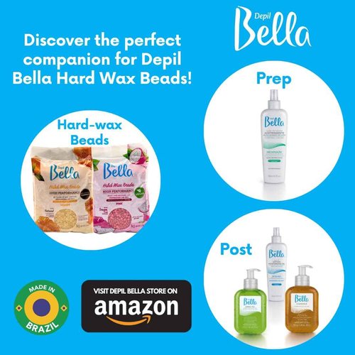 DEPIL BELLA Hard Wax Beads Honey 2.2 lbs for Hair Removal | Professional Hair Removal Wax Beads | All Skin and Hair Types | Natural Ingredients