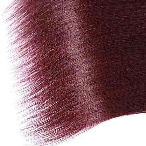 BilltiiWW 99j Human Hair Straight Bundles Wine Red Human Hair Burgundy Bundles Brazilian Weave Wet and Wavy Soft Silky for Woman 8 10 12 Inch