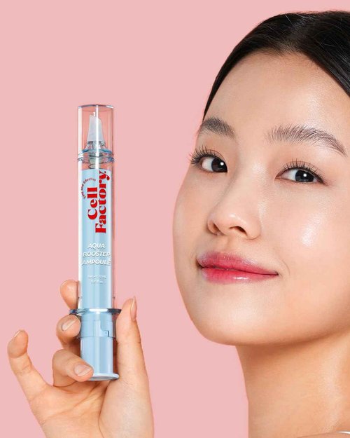 CELL FACTORY Aqua Booster Ampoule - Peptides 30,100ppm, Hydrating & Firming Serum with 8 Types of Hyaluronic Acid & & Squalane - Non-Sticky Refreshing Formula, Intensive Moisturization, 0.68 fl.oz.