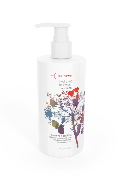 Red Flower Palo Santo Hydrating Hair Wash – Sulfate-Free Moisture Boost Shampoo with Coconut Glycerin & Pro-Vitamin B5, Aromatherapeutic Essential Oil Blend for All Hair Types (10 oz)