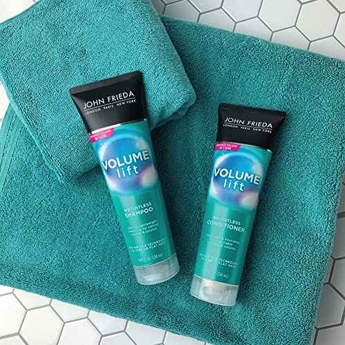 John Frieda Volume Lift Weightless Conditioner, Volumizing Conditioner with Air-Silk Technology for Fine or Flat Hair, Adds Natural Fullness, Safe for Color-Treated Hair, 8.45 Oz, Pack of 2