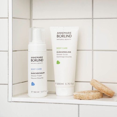 ANNEMARIE BÖRLIND - BODY CARE Shower Scrub, smoothing, regulating & nourishing skin care, with organic bamboo extract & Aloe Vera, vegan, 6.76 Fl. Oz.