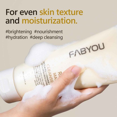 Rice Mask Cleanser 6.76 fl oz - Glow-Boosting & Hydrating Face Wash with Jeju Rice & Natto Gum, Gentle Exfoliating Daily Foam Cleanser, Deep Pore Cleansing, Non-Irritating- Korean Skin Care