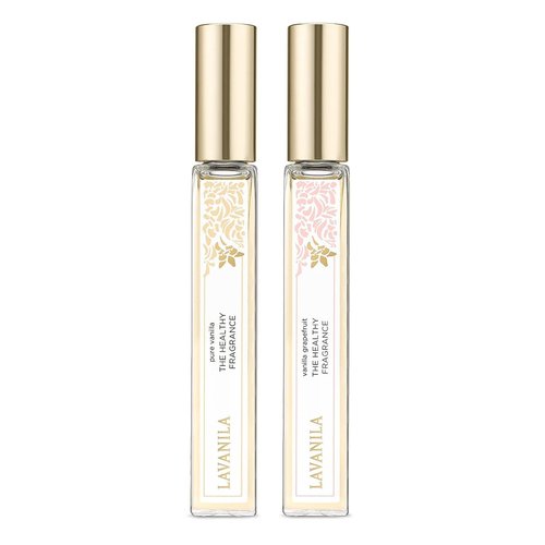 Lavanila Roller Perfume Set of 2, Includes Pure Vanilla + Vanilla Grapefruit - The Healthy Fragrance for Women, Clean and Natural