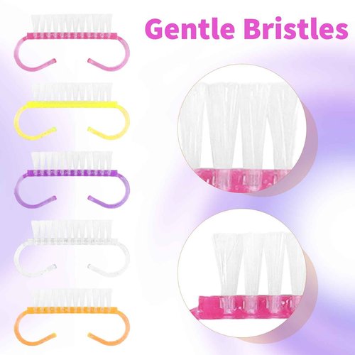 420 Pcs Handle Grip Nail Brush Bulk 5 Colors Nail Scrub Brush Pedicure Scrubbing Tool for Men and Women for Cleaner Nails and Toes