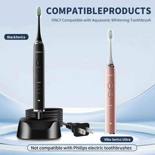 Charger for AquaSonic Electric Toothbrush, Replacement Charger Base for Aqua Sonic Black/Vibe Series Electric Toothbrush, Waterproof (Black)