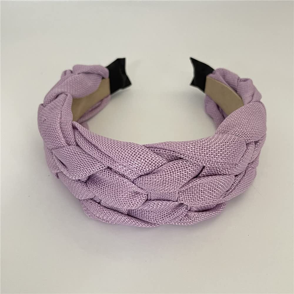 QTMY Braided Knotted Headband for Women,Boho Hippie Headband Hair Hoop Accessories Headwear Jewelry,725-23 (Purple)