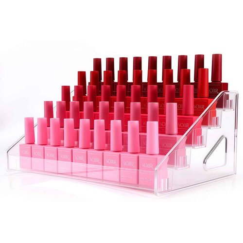 ShunChengFa 5-Tier Makeup Organizer with Adjustable Drawers, Acrylic Nail Polish & Cosmetic Storage for Bathroom Vanity - Easy to Clean, Space-Saving Design (5 layers)