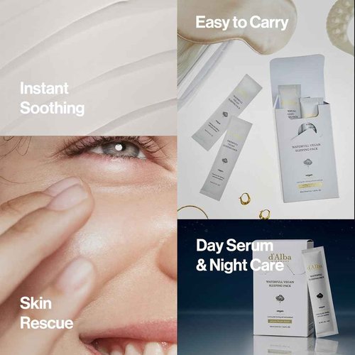 d'alba Piedmont Italian White Truffle Double Serum & Cream & Italian White Truffle Waterfull Vegan Sleeping Pack