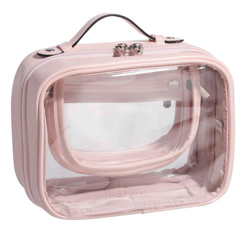 BS-MALL Travel Toiletry Bag - Premium Large Capacity, Multiple Compartments, and Durable Design for Your Daily and Travel Needs PINK