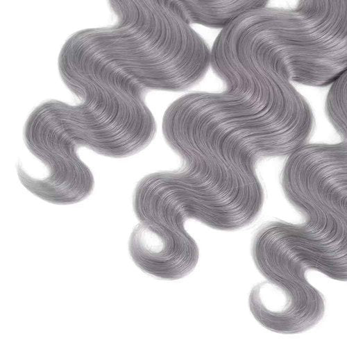 Grey Bundles Human Hair Body Wave Bundles 16 16 16 Inch Gray Body Wave Human Hair Extensions Double Weft Unprocessed Brazilian Virgin Hair 3 Bundle 50 Grams Per Bundle