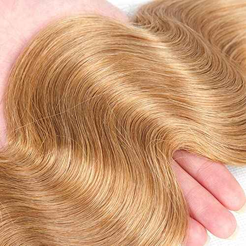 Honey Blonde Bundles 27 Body Wave Human Hair Bundle 16 18 20 inch Blonde Body Wave Bundle Color 27