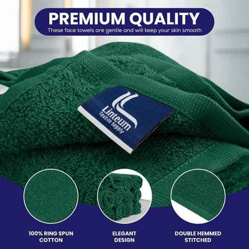 Linteum Textile Supply Premium 12x12 Washcloth (Hunter Green) – 100% Ring Spun Cotton Zero Twist Towels | Absorbent, Quick Dry, Durable for Bathroom, Spa, Gym (12 Pack)