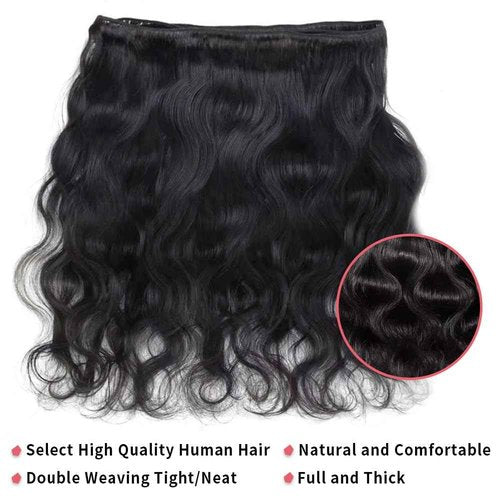 Fopeela 12A Body Wave Bundles Human Hair 1 Bundle 20 Inch 100% Unprocessed Brazilian Virgin Body Wave Human Hair Bundles for Women Natural Black