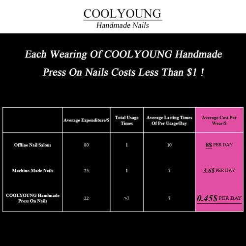 Handmade Press On Nails Short Almond Reusable Press On Nails Women Gifts French Rainbow Nails COOLYOUNG Handmade Nails, 15 PCS, Size M