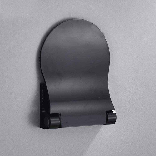 MDPLY Shower Foot Rest for Shaving, Wall Mounted Folding Foot Stand for Bathroom, Black Metal