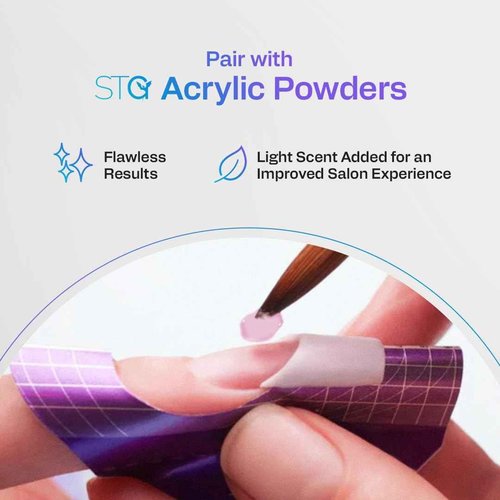 STG Acrylic Systems' Professional Grade EMA Acrylic Monomer -MMA Free, Primerless, Non-Yellowing Nail Sculpting Liquid (Monómero Acrílico), Purple, 16oz