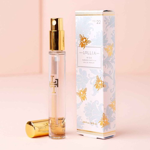 LOLLIA Wish Travel Eau de Parfum, .28 fl. oz. – Sugared Pastille – Beautifully Captivating, Travel Size Perfume, Women’s Perfume, Eau de Parfum Spray for Women, Women’s Fragrance