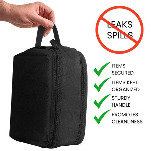 Mens Toiletry Bag - Mens Shaving Bag w/Multiple Compartments - Water-resistant Bathroom and Hygiene Bag - Travel Toiletry Bag for Men w/Easy Accessibility - Large, Black