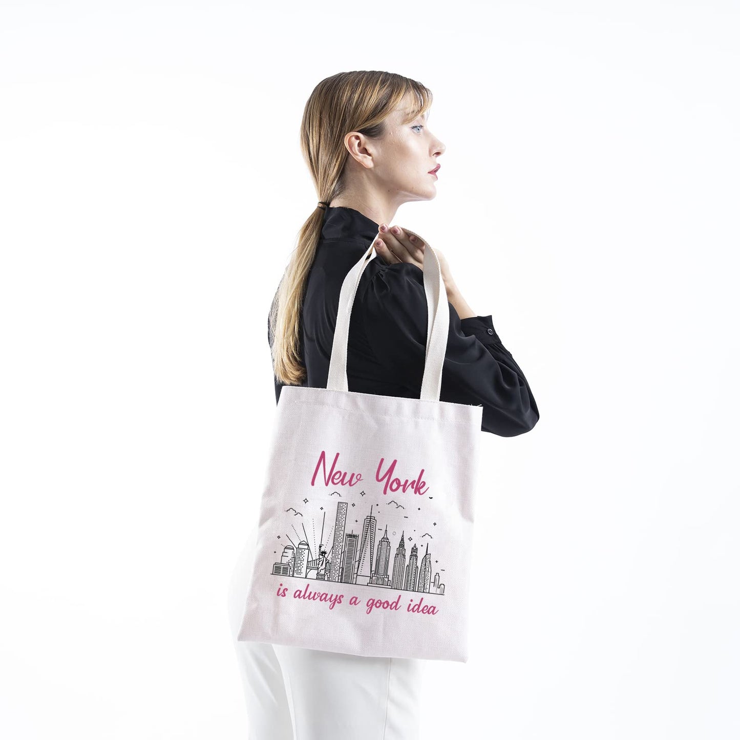 TSOTMO New York Bachelorette Party Favor New York Is Always A Good Idea New York Vacation Zipper Pouch Makeup Bag (New York tote)